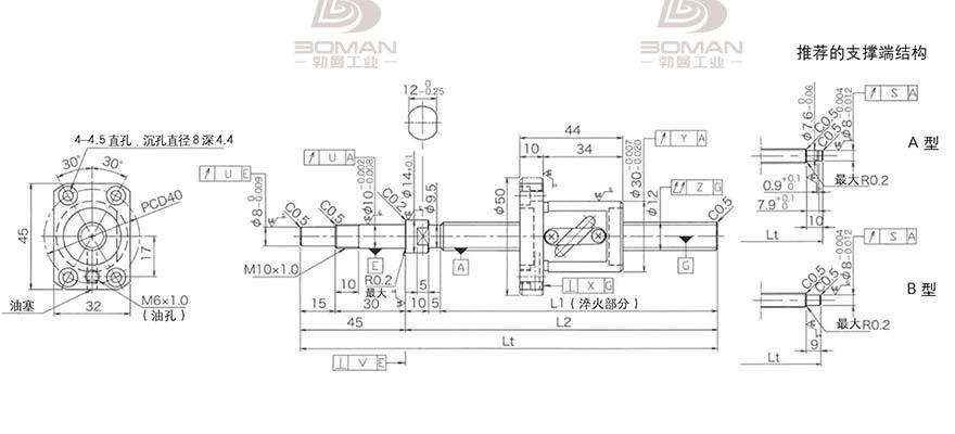 KURODA GP1205DS-BALR-0450B-C3F hcnc黑田精工丝杠代理
