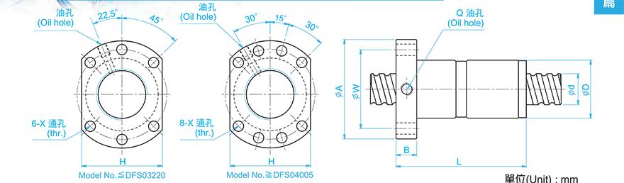 TBI DFS02008-4.8 tbi滚珠丝杆设计图